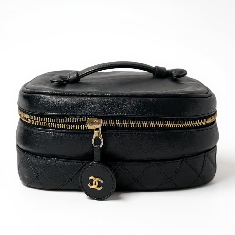 Chanel Lambskin Black Vanity with Gold-Tone Harware